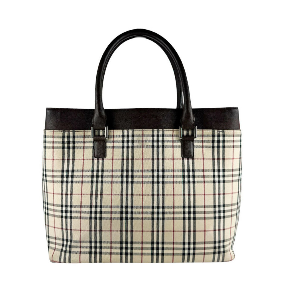 Burberry handbag, nylon canvas and leather, beige brown, for men women, z10247